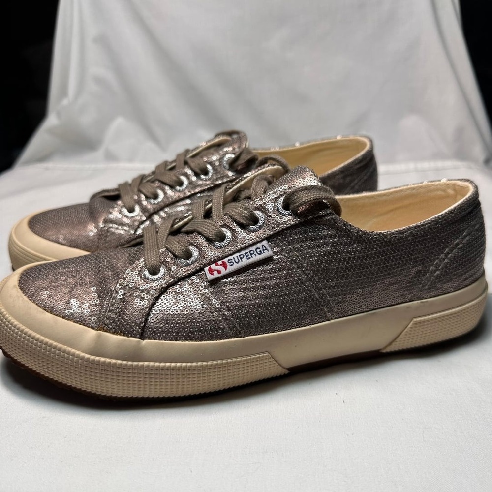 Superga‎ Women's 2750 microsequinsw Sneaker, Bronze Size 6